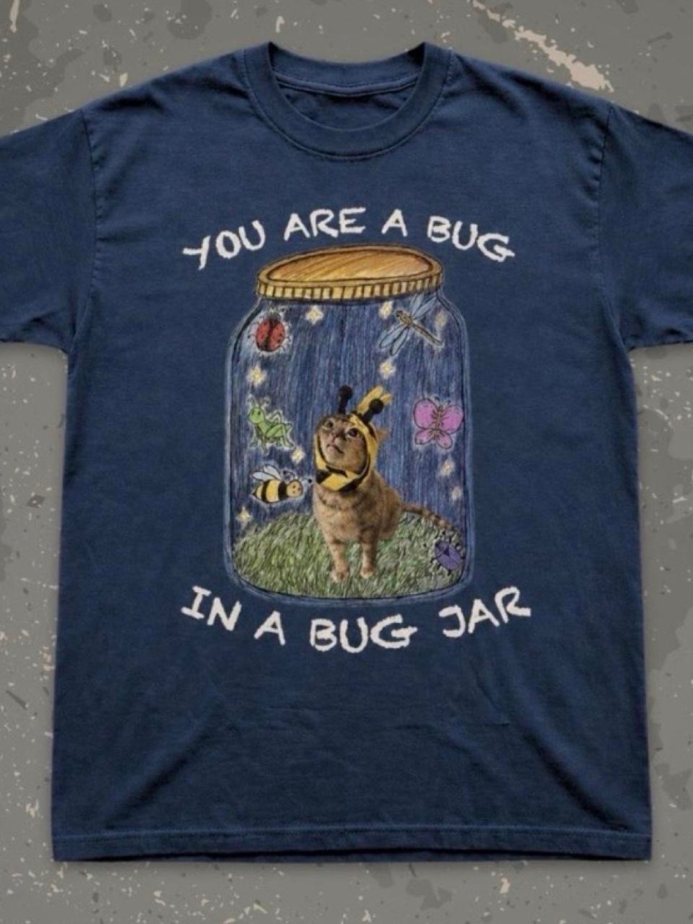 Gildan Navy 'You Are A Bug In A Bug Jar' Graphic T-Shirt